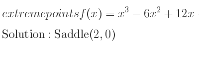 The extreme points of f(x)=x^3-6x^2+12x-8 are Saddle(2,0)